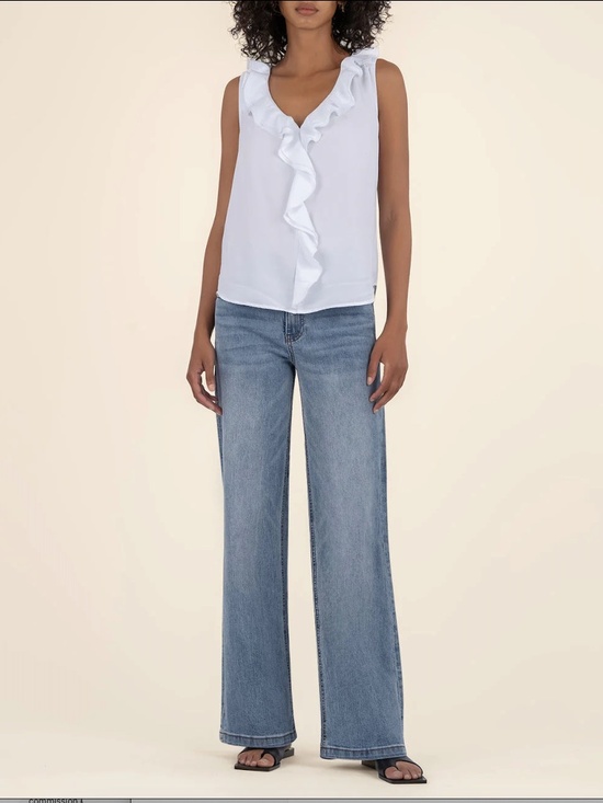 Kut from the Kloth Tops - NWT KUT from the Kloth Ruffle Front Sleeveless Top White